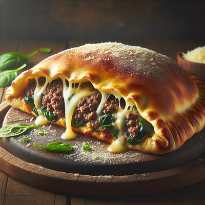 Image of Quick Dirty Hamburger Spinach Calzones
