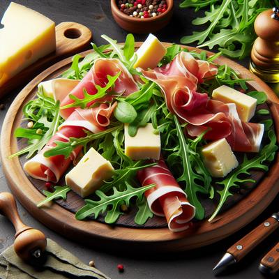 Image of Quick Prosciutto Arugula Gruyere Cheese Appetizer