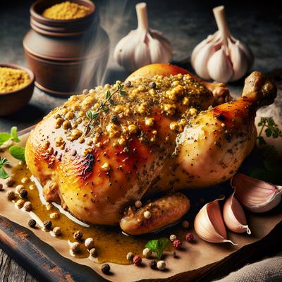 Image of Quick Roasted Chicken with Mustard and Garlic Jacques Style