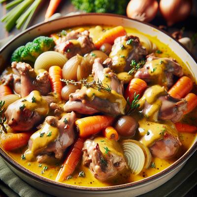 Image of Rabbit Casserole with Mustard Sauce