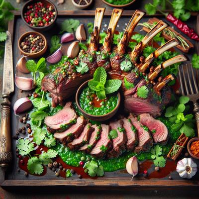 Image of Rack of Lamb with Cilantro Mint Sauce