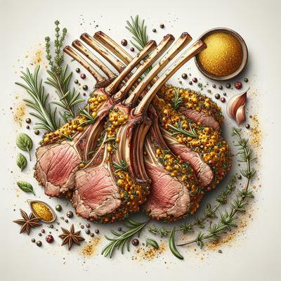 Image of Rack of Lamb with Mustard and Herbs