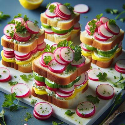 Image of Radish Parsley and Lemon Butter Tea Sandwiches