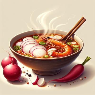 Image of Radish Shrimp Hot Sour Soup Asian
