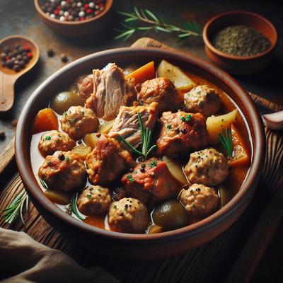 Image of Ragot De Pattes De Cochon Pork Stew with Meatballs