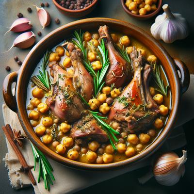Image of Ragu of Slow Braised Rabbit W Chickpeas Rosemary Garlic