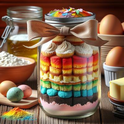 Image of Rainbow Cupcakes Gift Mix in a Jar