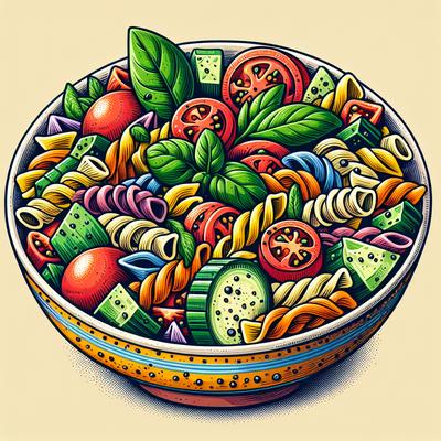 Image of Rainbow of Colours Pasta Salad