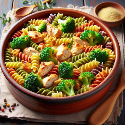 Image of Rainbow Rotini Chicken Broccoli Casserole