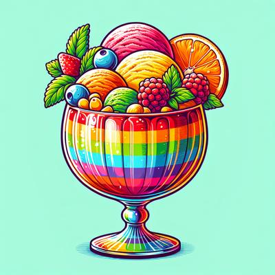 Image of Rainbow Sherbet Ice Cream Parfait Africa