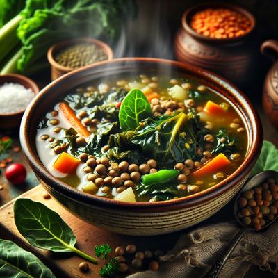 Image of Rainy Day Collards and Lentil Soup