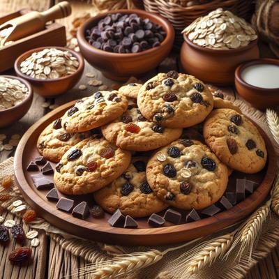 Image of Raisin and Choc Chip Oat Biscuits Cookies