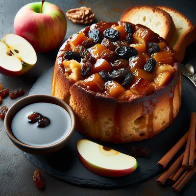 Image of Raisin Bread Pudding with Apple Molasses Sauce
