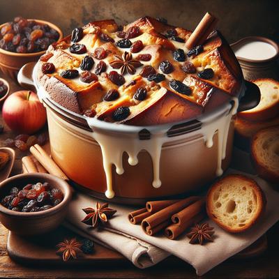 Image of Raisin Cinnamon Bread Pudding Crock Pot