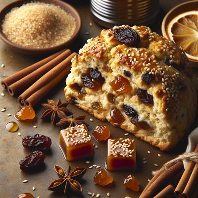 Image of Raisin Cinnamon Scones with Sesame Caramel Chunks