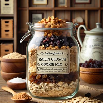 Image of Raisin Crunch Cookie Mix Recipe in a Jar