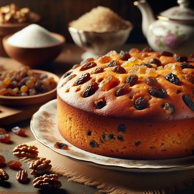 Image of Raisin Nut Cake with Brown Sugar Glaze