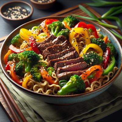 Image of Ramen Vegetable Steak Stir Fry