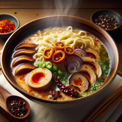 Image of Ramen with Onion and Roasted Pepper