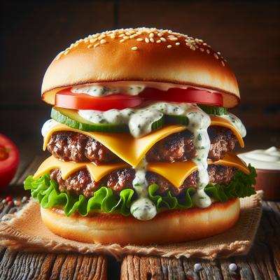 Image of Ranch Burgers with Zesty Ranch Sauce