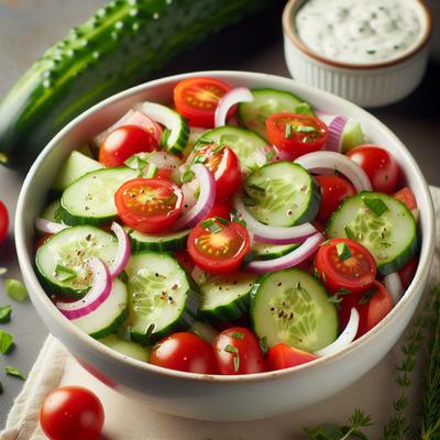 Image of Ranch Cucumber Tomato and Onion Salad