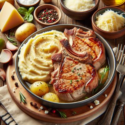Image of Ranch House Crock Pot Pork Chops W Parmesan Mashed Potatoes