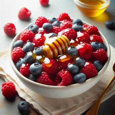 Image of Raspberries and Blueberries with Honey Zabaglione
