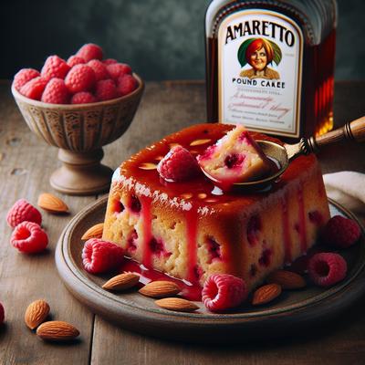 Image of Raspberry Amaretto Pound Cake Pudding