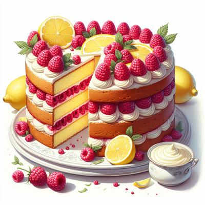 Image of Raspberry and Lemon Layer Cake