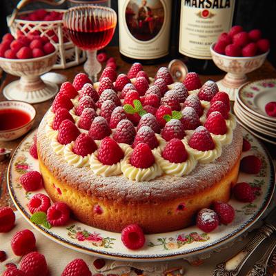 Image of Raspberry Cake with Marsala Crme Frache
