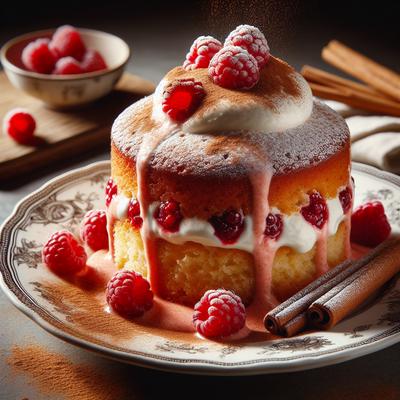 Image of Raspberry Cinnamon Sponge Dessert