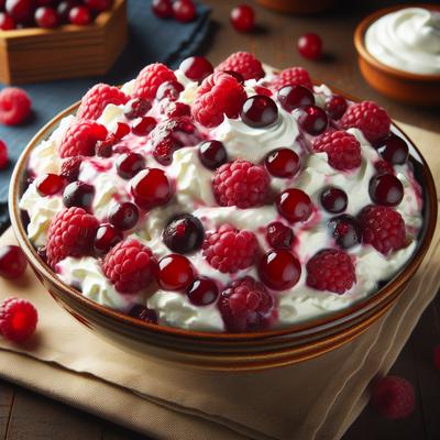 Image of Raspberry Cranberry Salad with Sour Cream Cream Cheese Topping