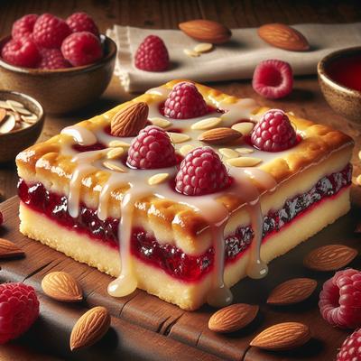 Image of Raspberry Filled Almond Shortbread with Almond Glaze