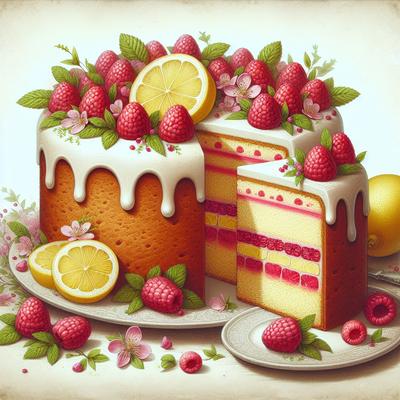 Image of Raspberry Lemon Spring Easter Cake