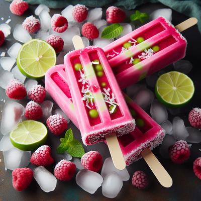 Image of Raspberry Lime Coconut Freezer Pops