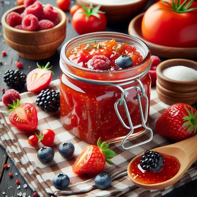 Image of Raspberry or Strawberry or Blackberry Tomato Jam