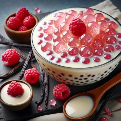 Image of Raspberry Tapioca with Vanilla Sauce