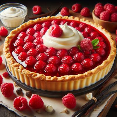Image of Raspberry Vanilla Sour Cream Pie