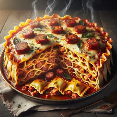 Image of Ravioli and Sausage Lasagna