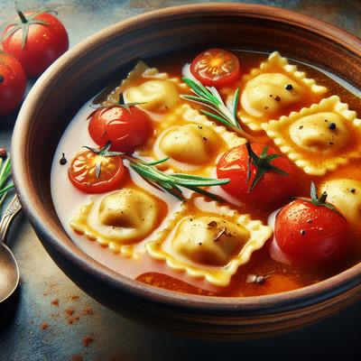 Image of Ravioli in Ginger Tomato Broth