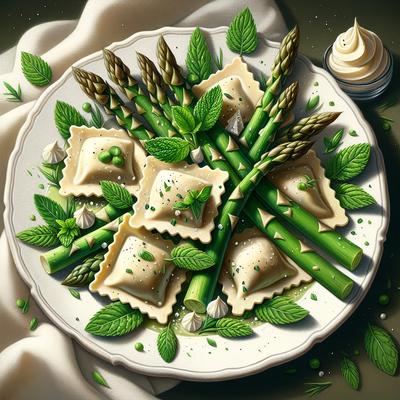 Image of Ravioli with Asparagus Mint Mascarpone