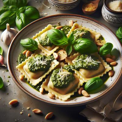 Image of Ravioli with Creamy Pesto Sauce