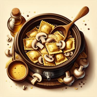 Image of Ravioli with Mushroom Wine Sauce Crock Pot