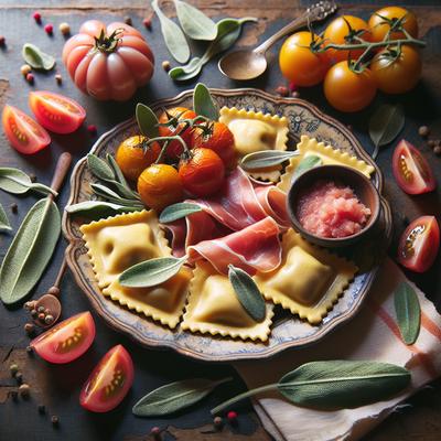 Image of Ravioli with Prosciutto Roma Tomato and Sage