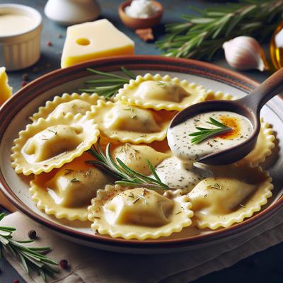 Image of Ravioli with Rosemary Cream Sauce