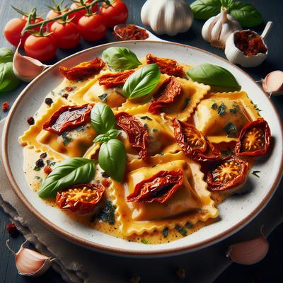 Image of Ravioli with Sun Dried Tomato Cream Sauce