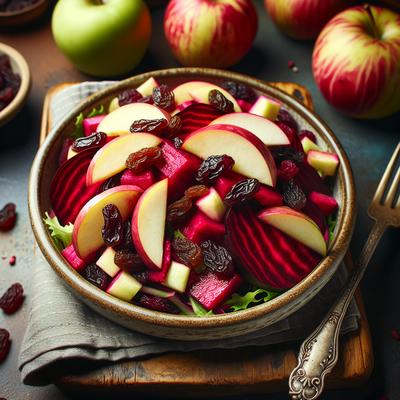 Image of Raw Beet Salad with Apples Raisins