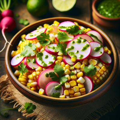 Image of Raw Corn and Radish Salad with Spicy Lime Dressing