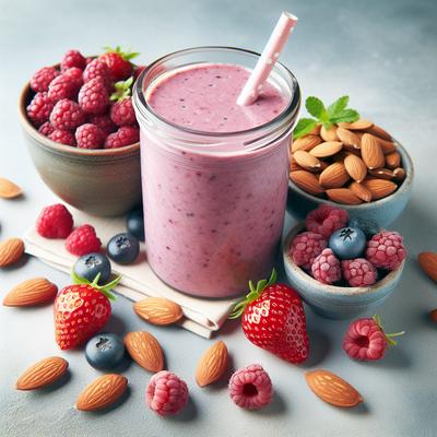 Image of Raw Food Almond Based Berry Smoothie