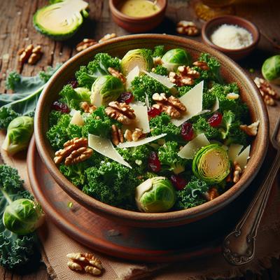Image of Raw Kale and Brussels Sprout Salad